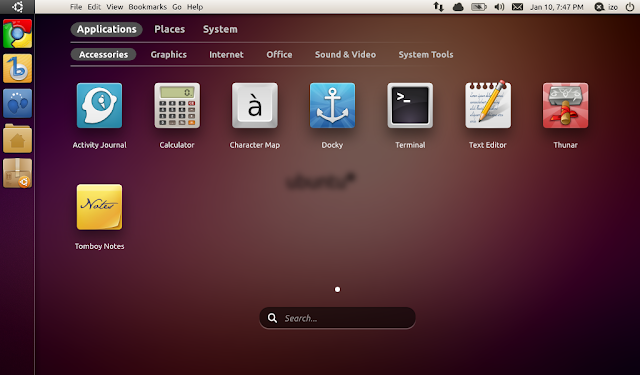 Ubuntu Unity Desktop Mockup