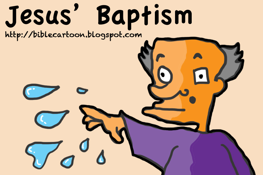 bible cartoon jesus the baptism of jesus