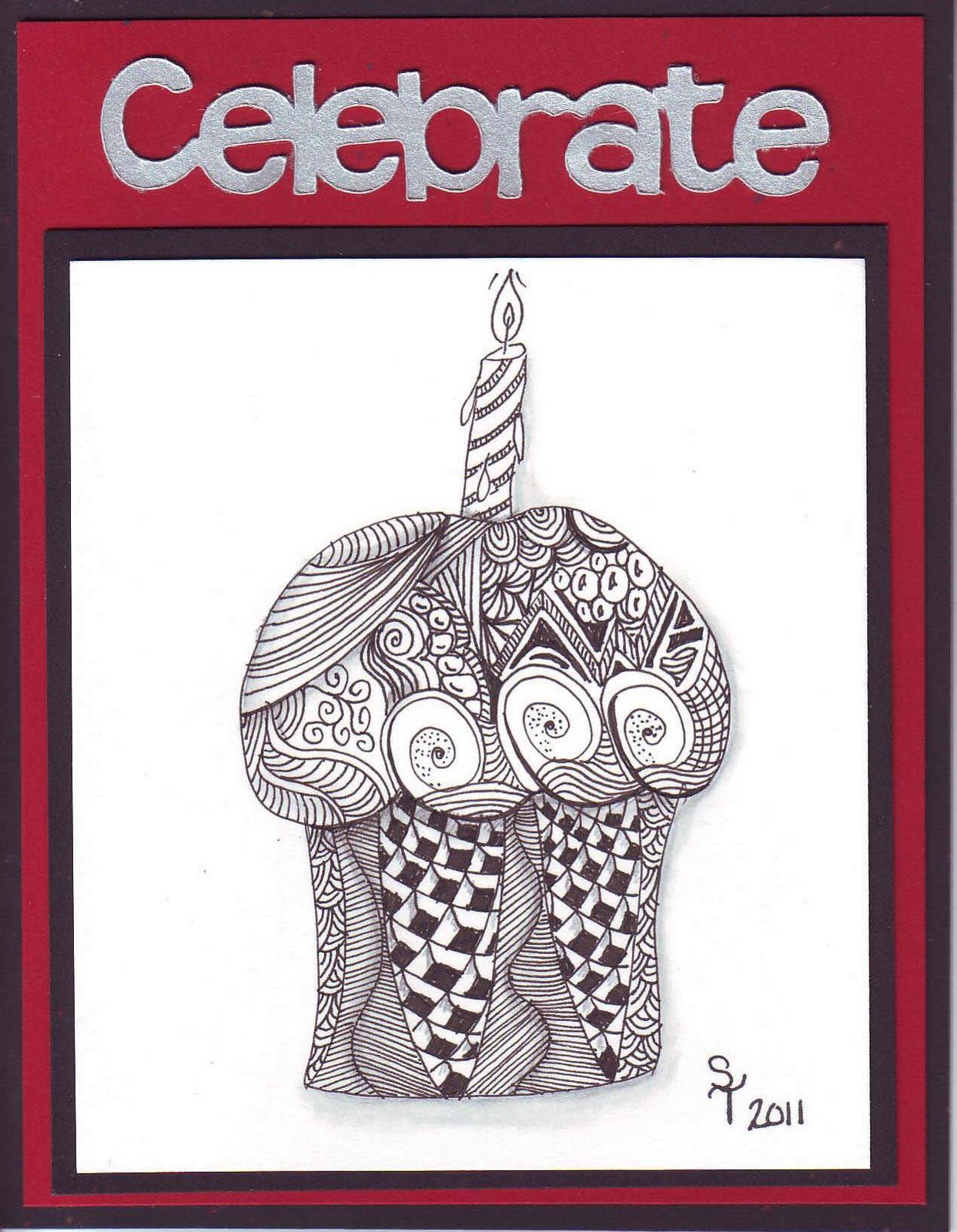 Sumthin' Creative: Paula's Zentangle(r) Birthday Card