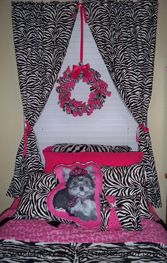 My Creative Way Zebra Diva Bedding with DIY Decorative Zebra Pillows