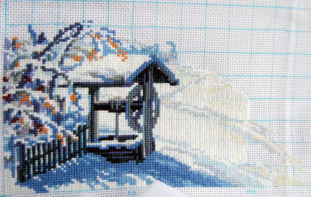 Снежная зима схема. Риолис 989 зимний пейзаж. Риолис зима колодец. Русская зима от Риолис. Риолис русская зима вышивка.