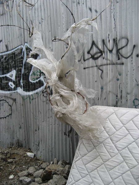Barbed Wire Angel - Seen on Java St. near Provost St. in Greenpoint.