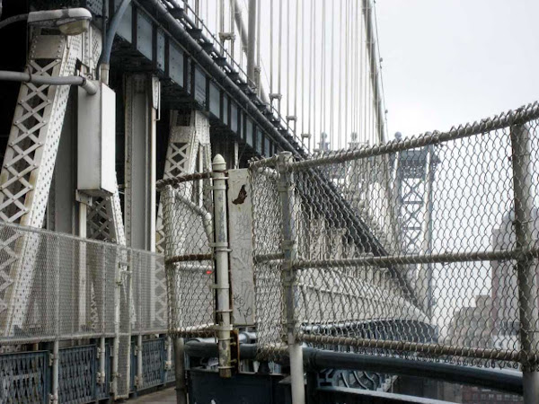 Heavy Metal Manhattan Bridge - Looking toward Brooklyn on the pedestrian walkway of the Manhattan Bridge.