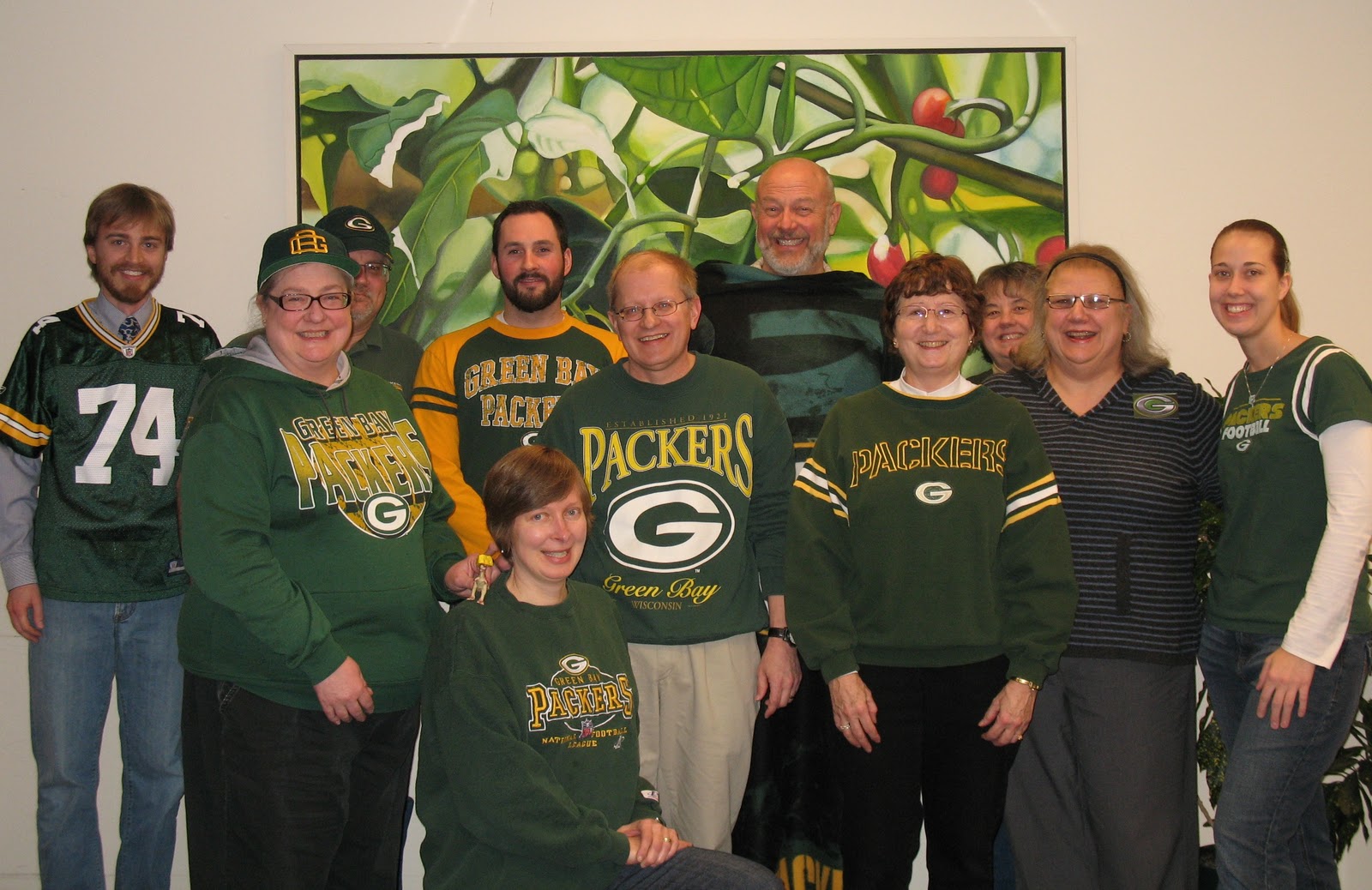 McIntyre Library News Library mascot Rex is a happy Packer fan