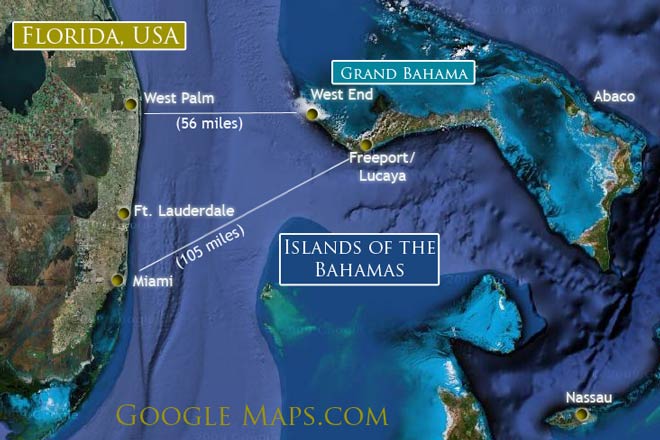 Map Bahamas Florida 