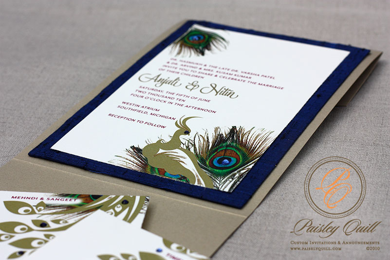 Peacock Themed Hindu Wedding Invitations