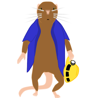 My mouse avatar appears so downtrodden, he can barely keep hold of the mining helmet in his left hand