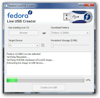 WeB LoG'S JuUiER: Live USB Creator for Fedora