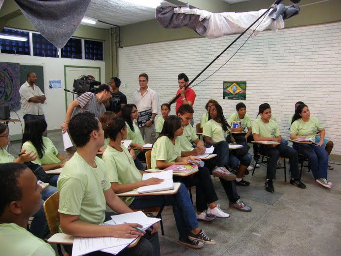 Foram 25 alunos da CAP Escola de TV em Salvador gravando