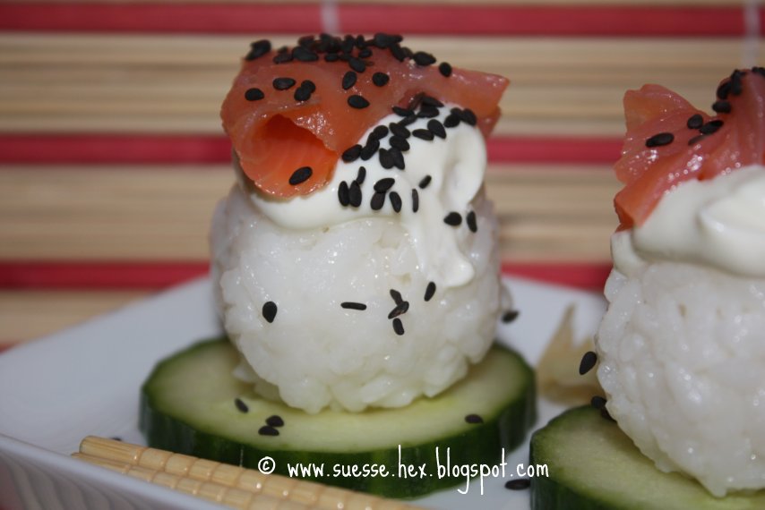 dies´und das und süsse Sachen...: Sushibällchen mit Wasabi-Frischkäse ...
