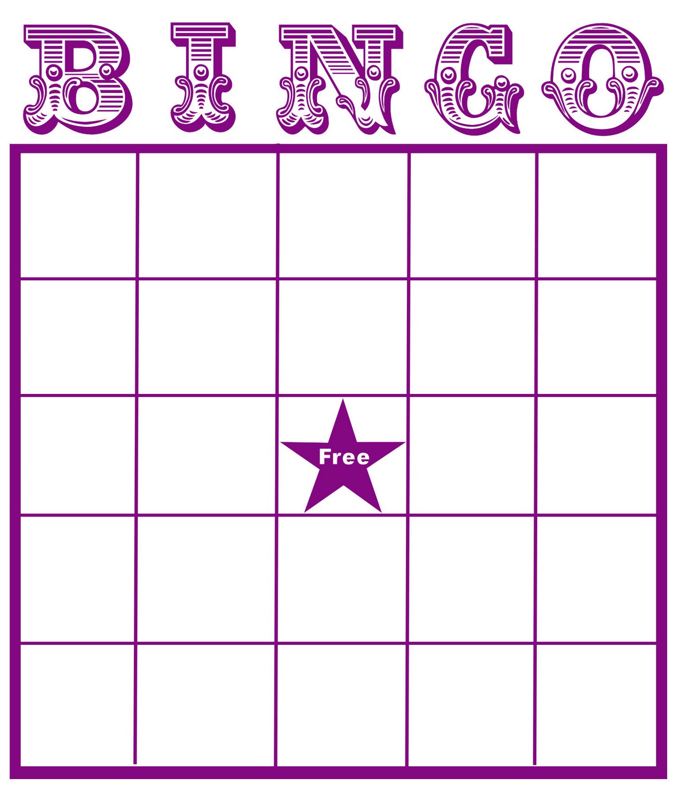 Blank Bingo Board Template Pdf