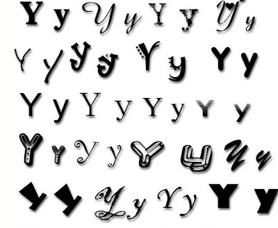 alphabet letter y, font y