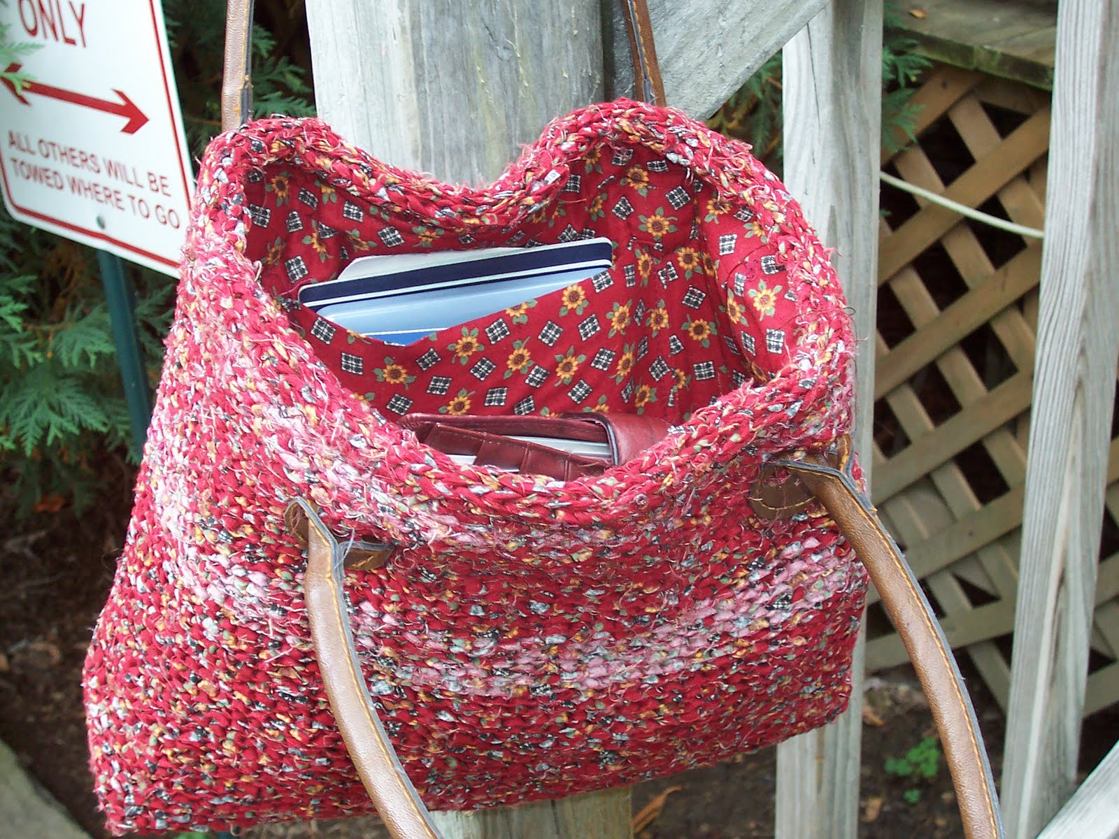 Grannypurl: Another fabric strip/rag knit bag