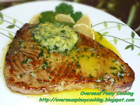 Tuna Steak with Butter Garlic and Parsley Sauce