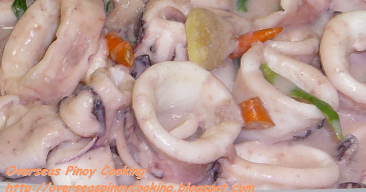Ginataang Pusit, Squid in Coconut Milk