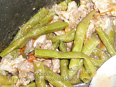 String Beans with Beef - Cooking Procedure