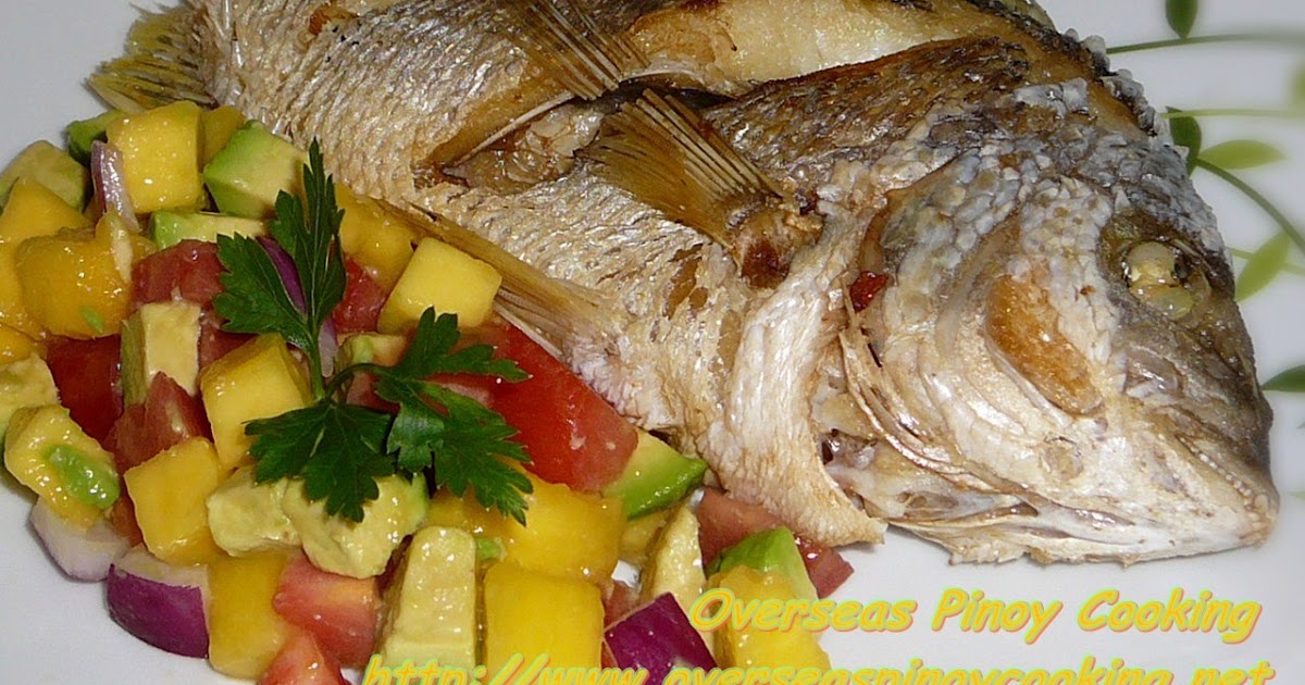 Fried Fish with Pinoy Mango Avocado Salsa