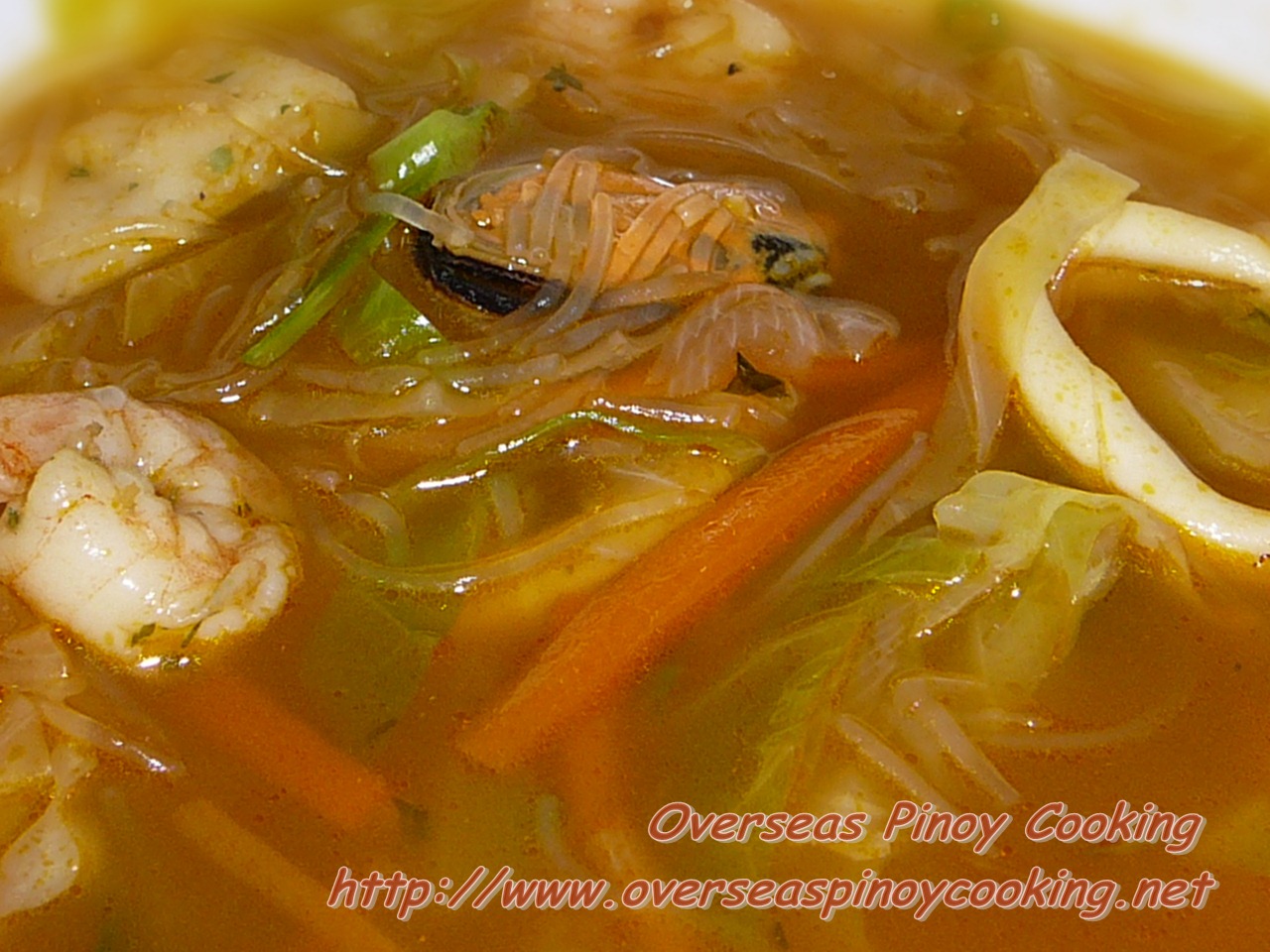 Seafood Sotanghon Noodle Soup