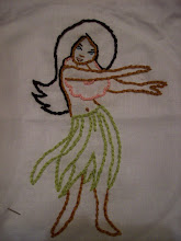 My embroidered hula girl
