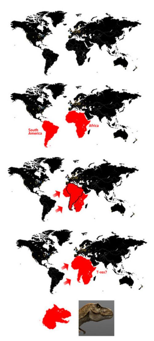 Νότια Αμερική + Αφρική = T-Rex