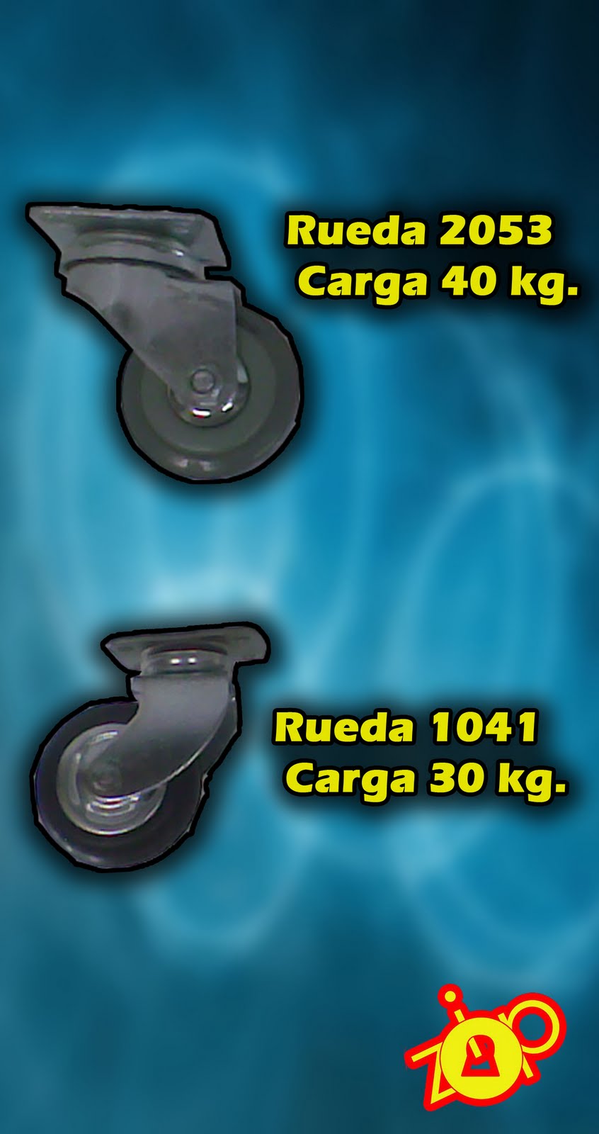 Herrajes Zip: Ruedas con base para muebles