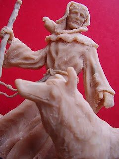 Orme Magiche statua Scultura San Francesco statuine presepe artigianali fatte a mano scolpite