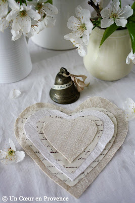 Heart made with paper and fabric