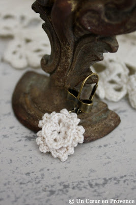 Crocheted flower earrings