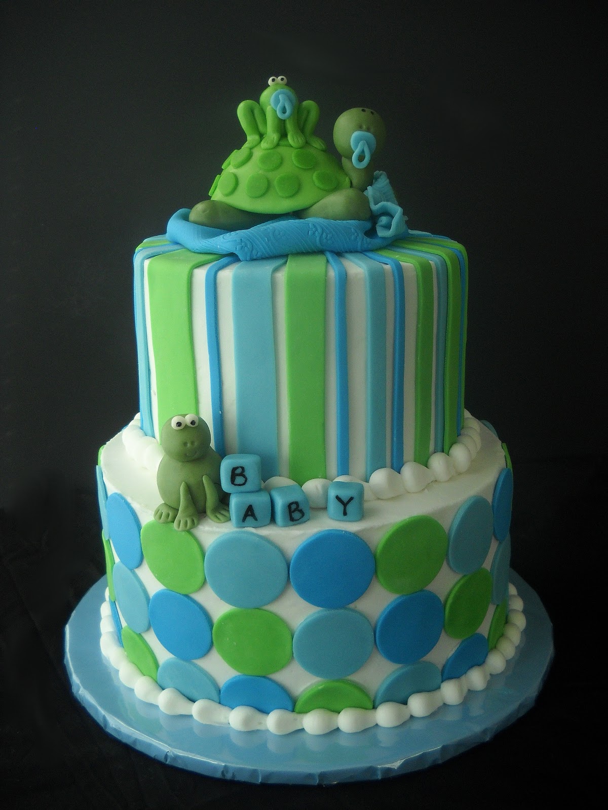 Violet's Custom Cakes Hoppin' Turtle Baby Shower