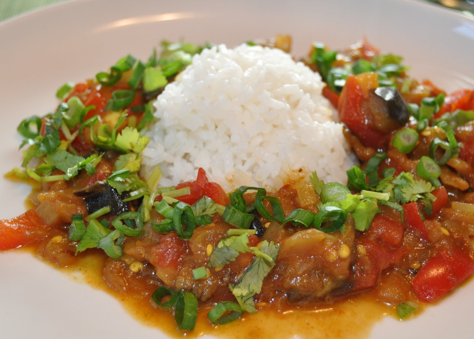 Five Spice Eggplant Curry with Rice