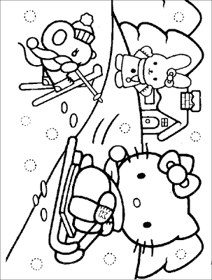 Click on the Hello Kitty colouring page you like best to print it.