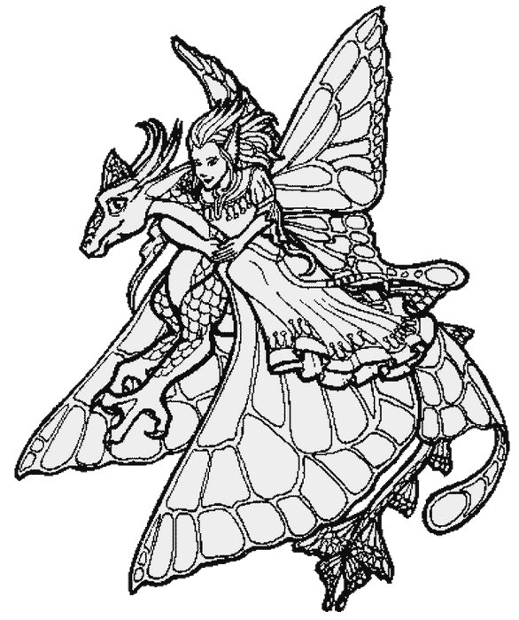 fairies and dragons coloring pages - photo #1