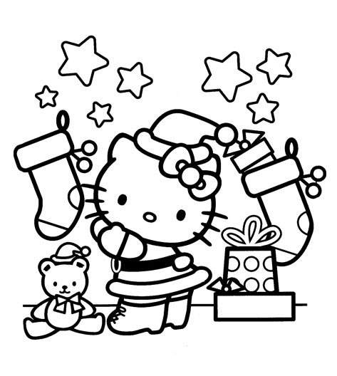 HELLO KITTY COLORING PAGES