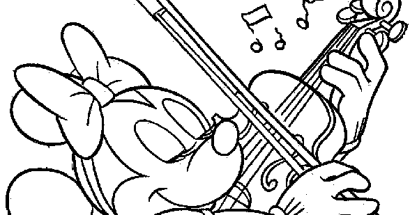 minnie violin mouse coloring playing