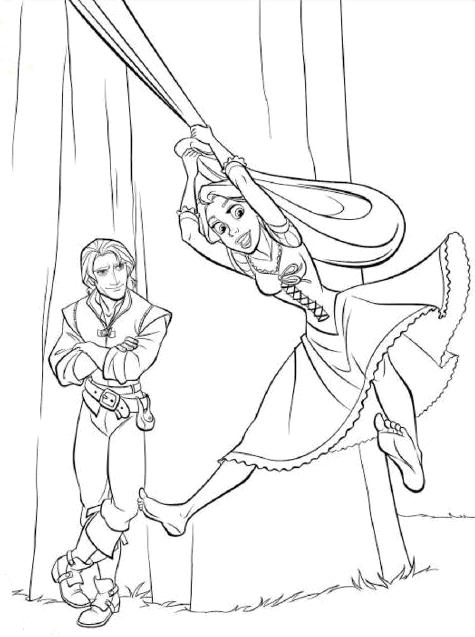 TANGLED COLORING PAGES OF DISNEY'S PRINCESS RAPUNZEL