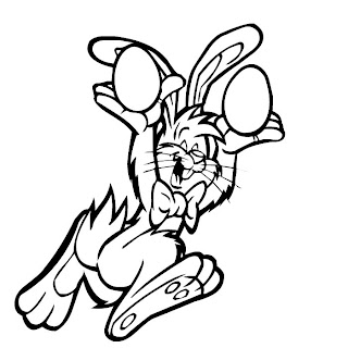 EASTER COLOURING: EASTER BUNNIES WITH EGGS COLOURING PICS