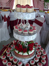wedding cake+cupcakes