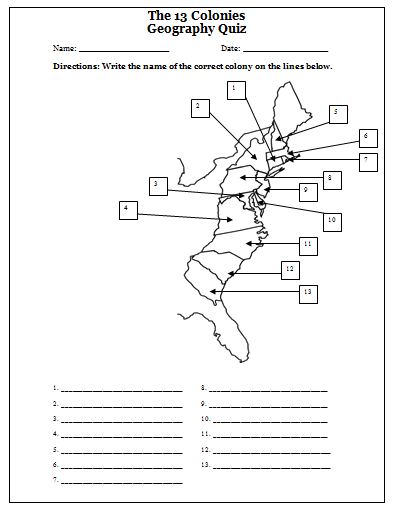 WISE GUYS TEACHING RESOURCES: The 13 American Colonies Map Activities
