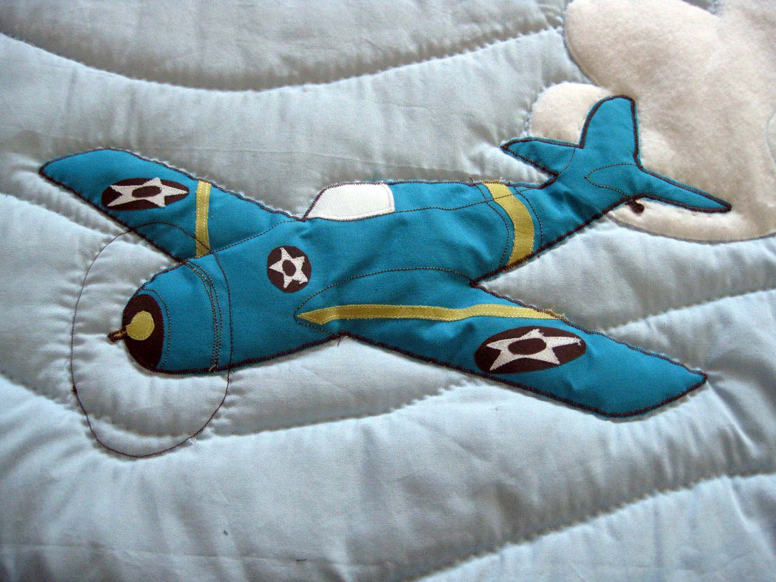 Running With Scissors Mom Feature Airplane Applique Quilt