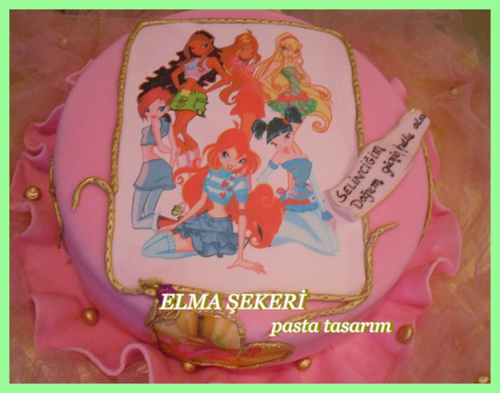 Elma Şekeri pasta tasarım WINX PASTA