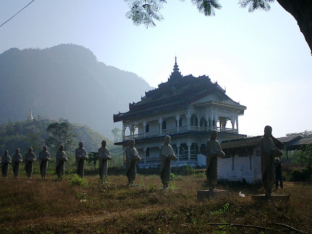 99 Monks in Burma Traveling in Myanmar
