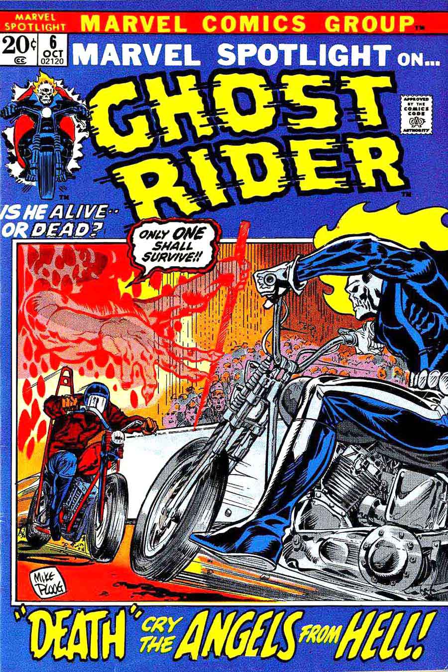 Marvel Spotlight #6 Ghost Rider / bronze age 1970s marvel comic book cover art by Mike Ploog