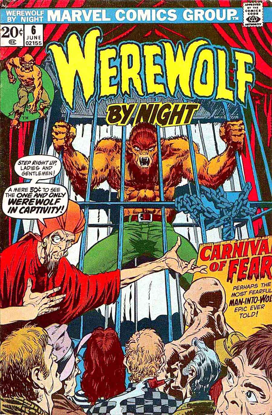 Werewolf by Night v1 #6 1970s marvel comic book cover art by Mike Ploog