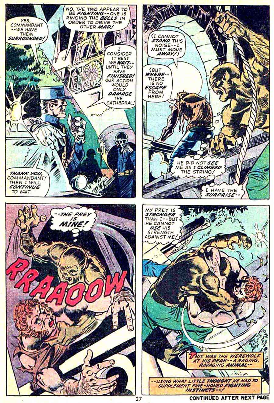 Werewolf by Night v1 #16 1970s marvel comic book page art by Mike Ploog