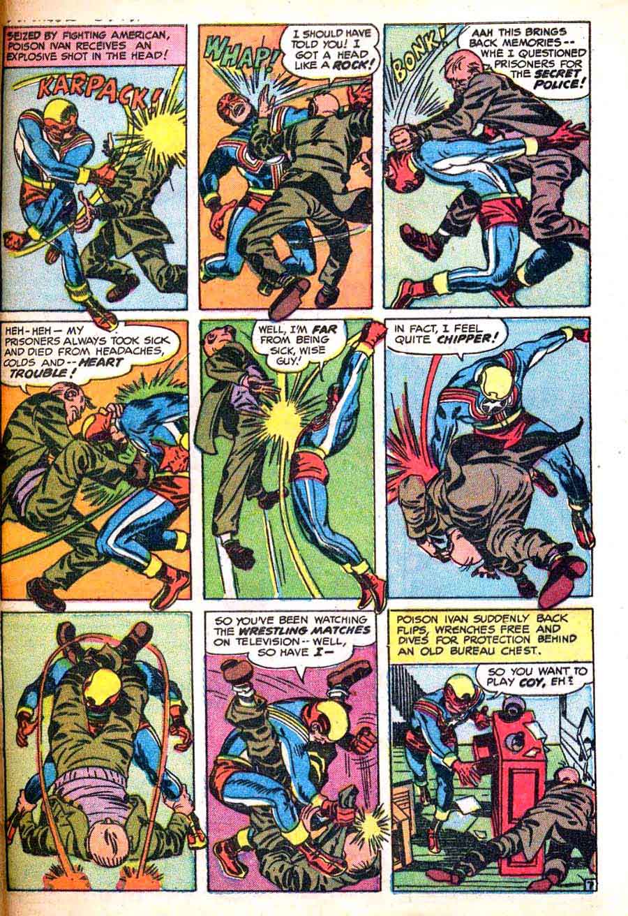 Fighting American v1 #3 harvey comic book page art by Jack Kirby