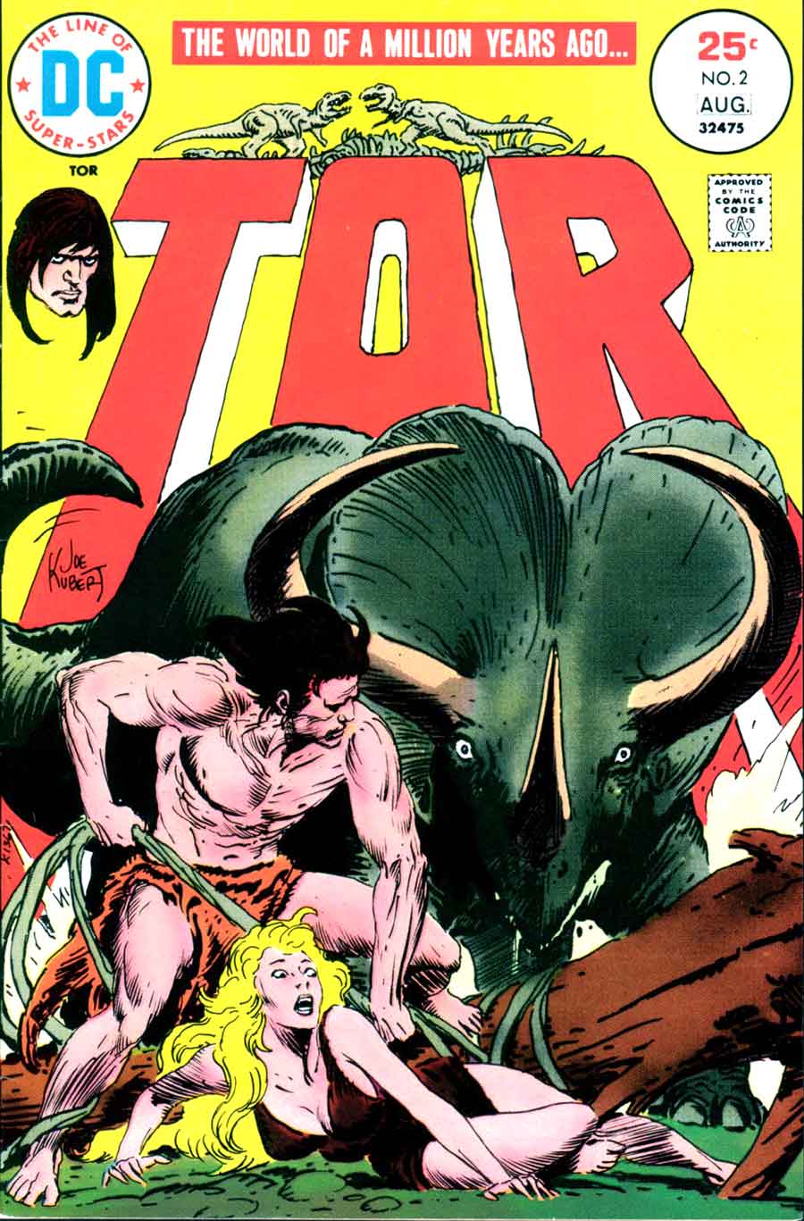 Tor v2 #2 dc bronze age comic book cover art by Joe Kubert