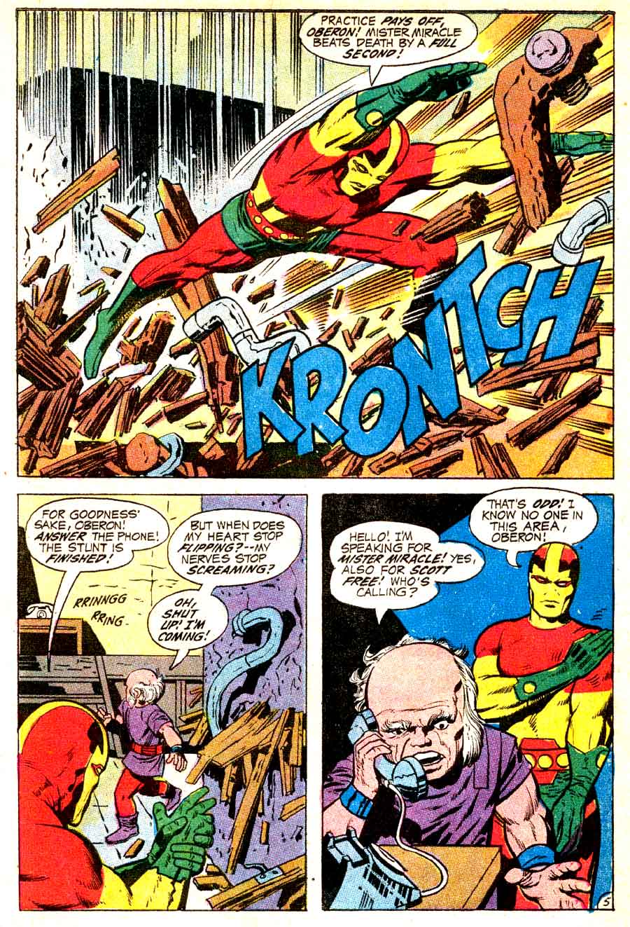 Mister Miracle v1 #3 dc 1970s bronze age comic book page art by Jack Kirby