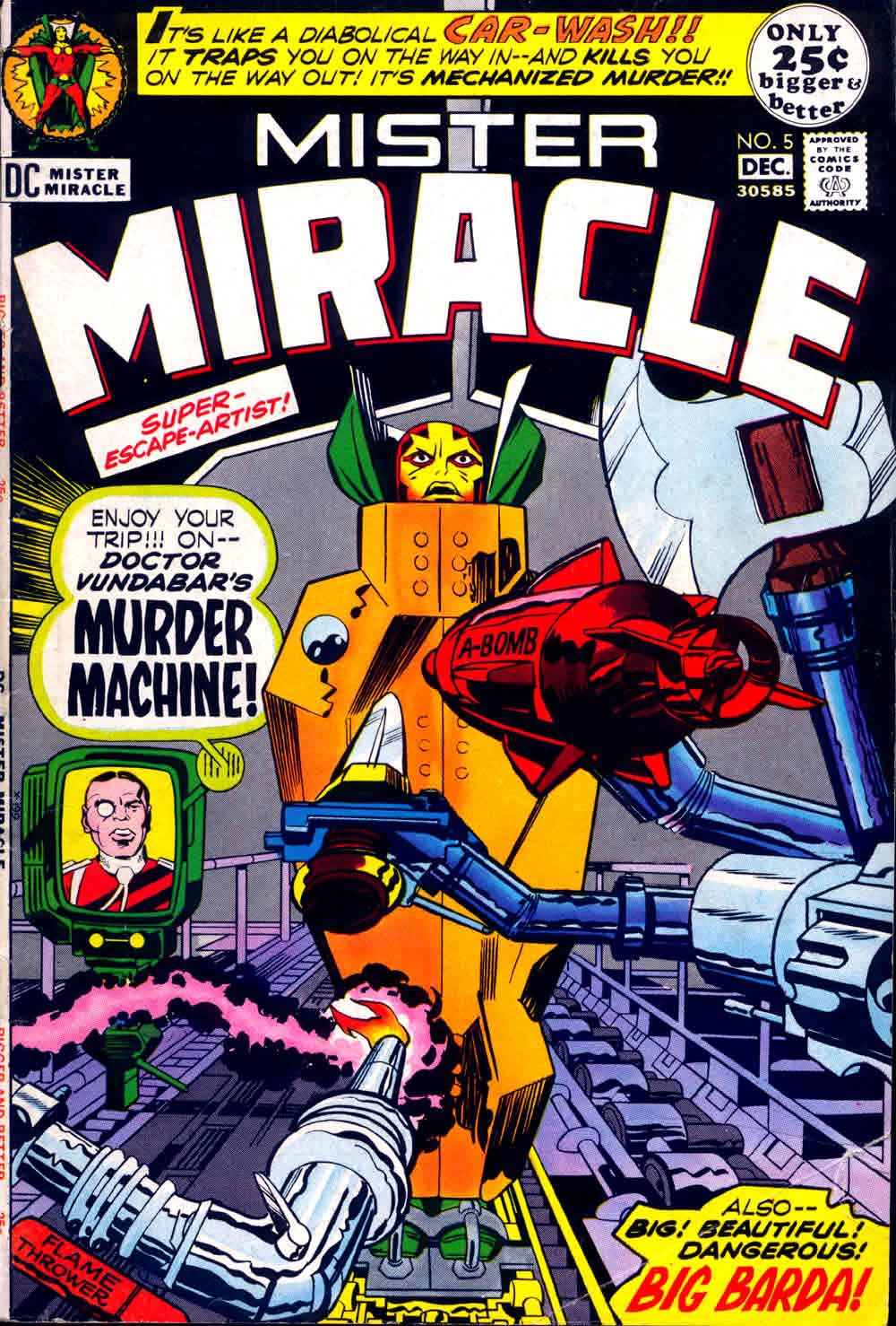 Mister Miracle v1 #5 dc 1970s bronze age comic book cover art by Jack Kirby