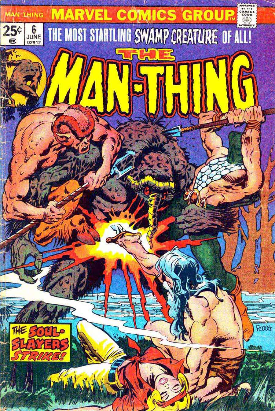 Man-Thing v1 #6 marvel 1970s bronze age comic book cover art by Mike Ploog Man-Thing v1 #6 marvel 1970s bronze age comic book cover art by Mike Ploog