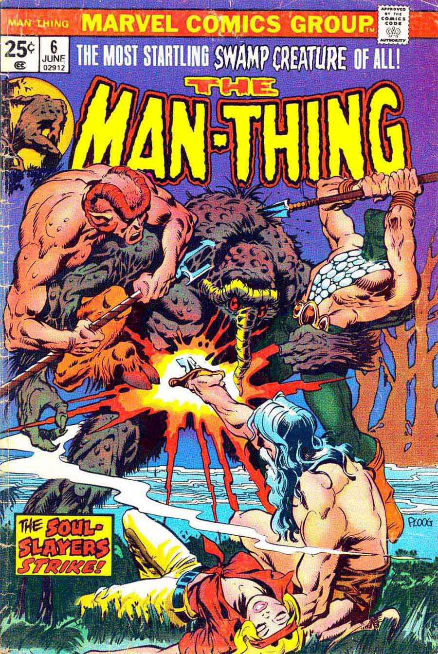 Man-Thing v1 #6 marvel 1970s bronze age comic book cover art by Mike Ploog